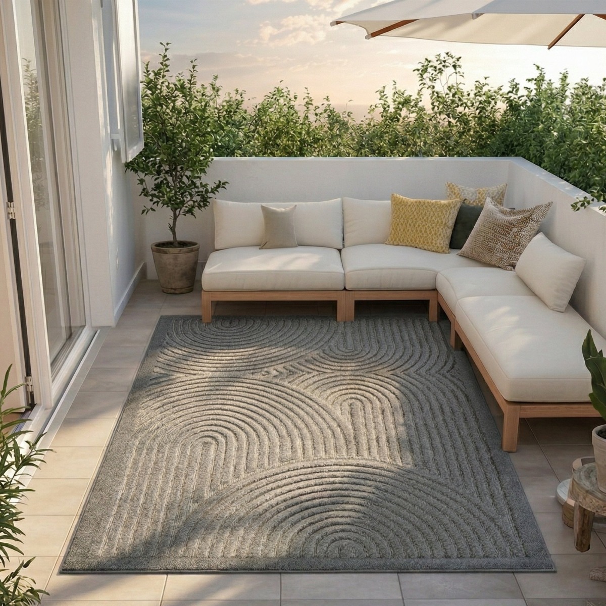 Tapis extérieur intérieur arc en ciel en relief  NEW AGE DECO, THE DECO FACTORY