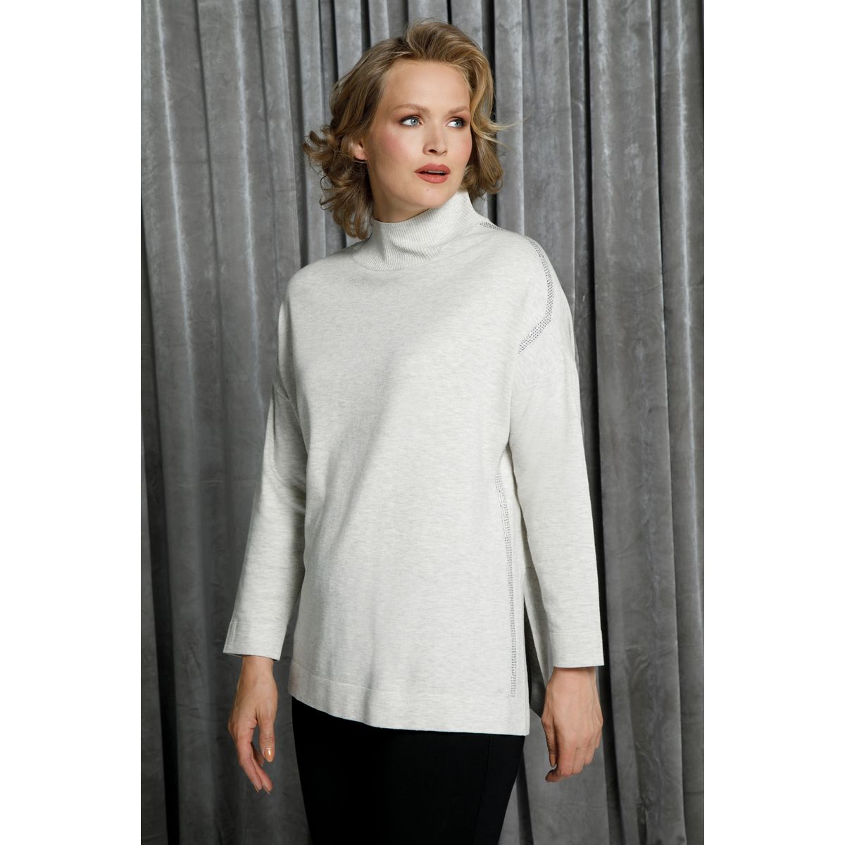 Pull femme sales maille brillante
