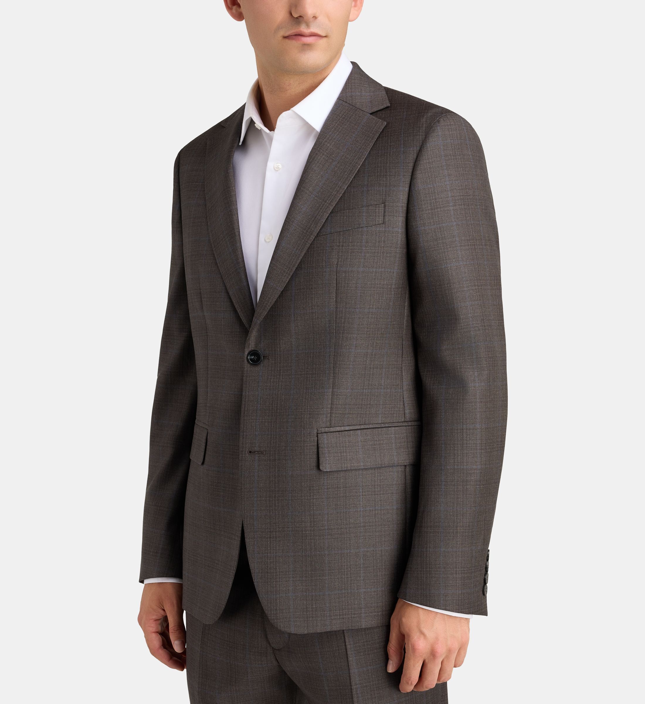 Veste de costume droite beppe à carreaux en laine italienne, COMPTOIR GL