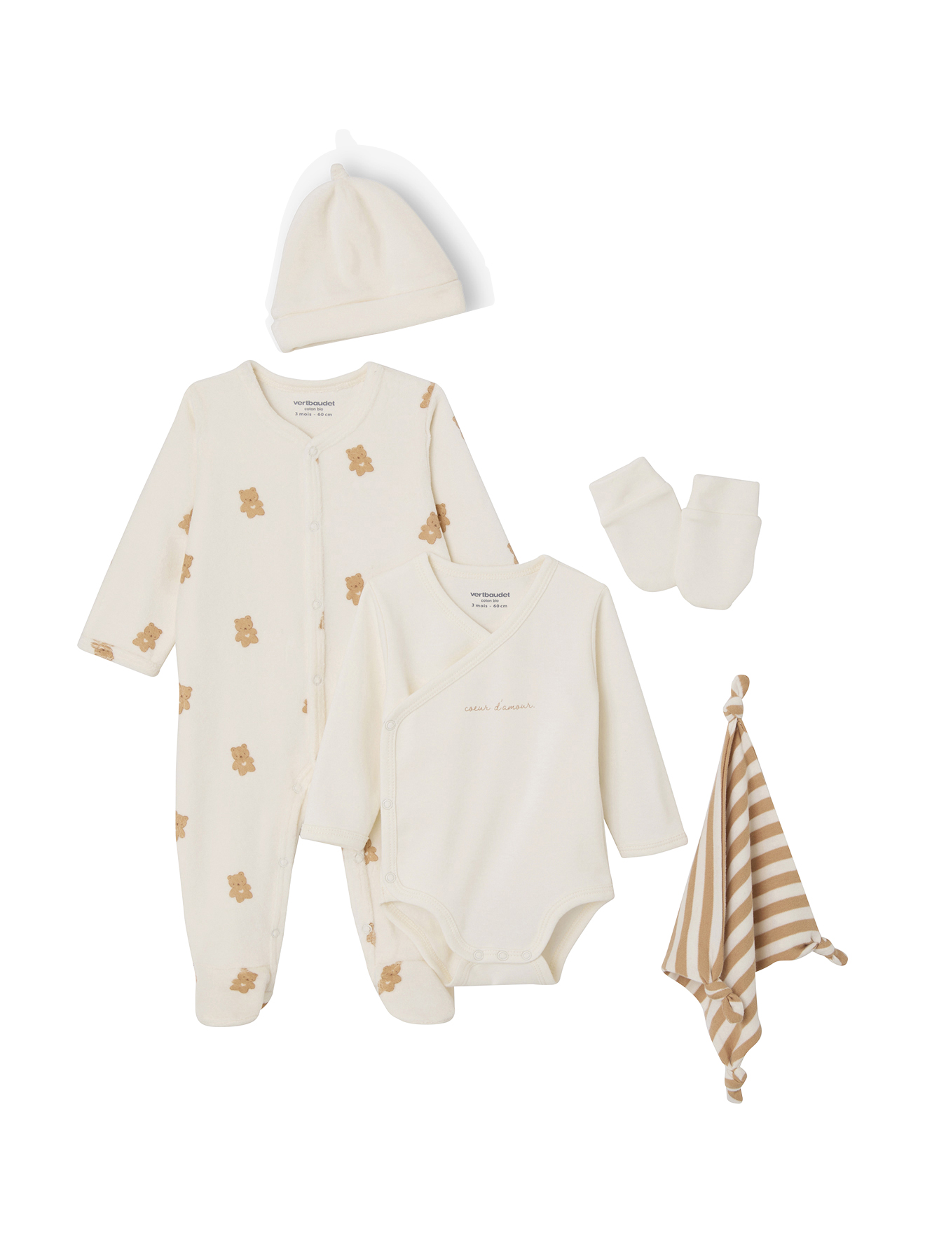 Ensemble naissance 6 pièces avec valisette maternité, VERTBAUDET