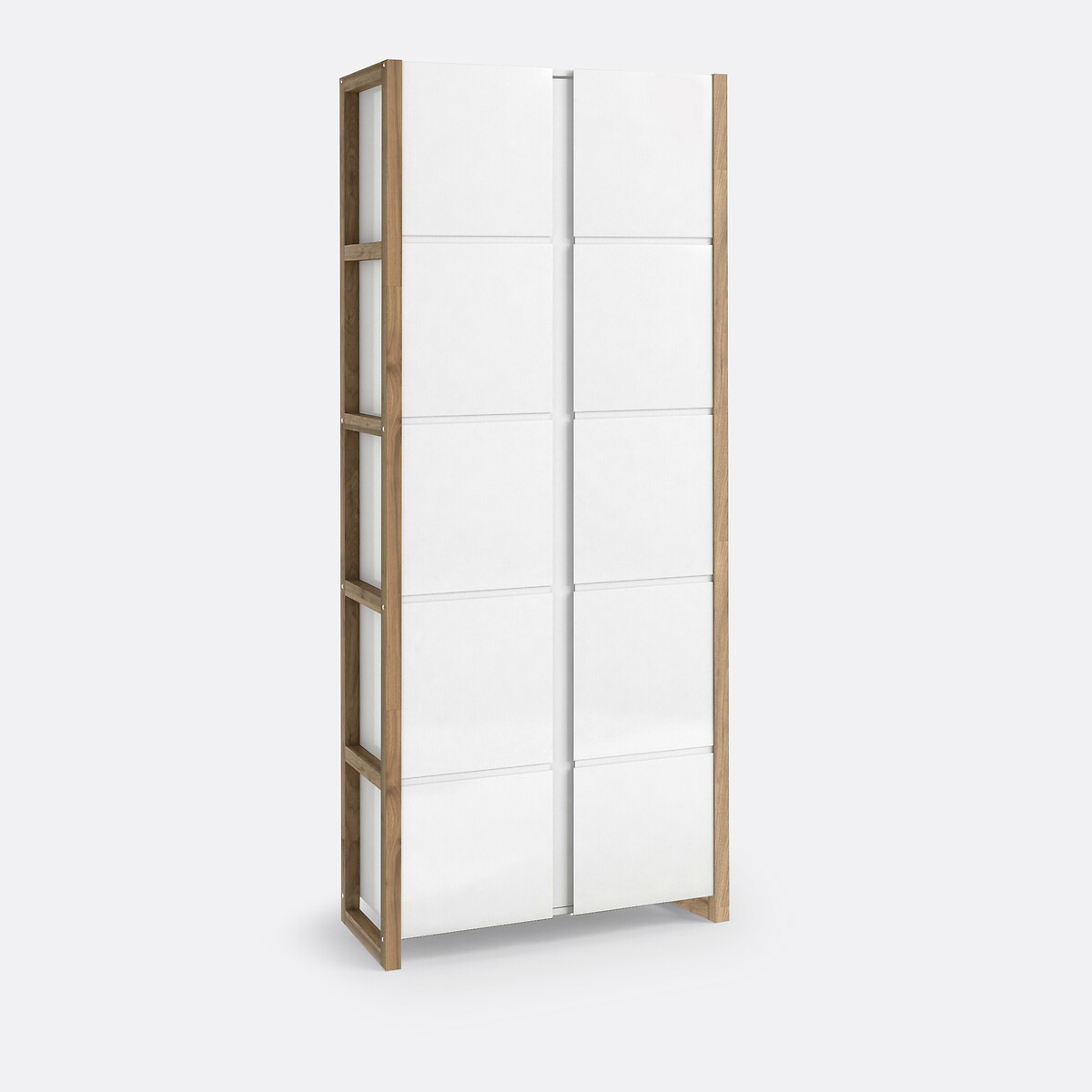 Buffet haut, 2 portes, en chêne massif et MDF laqué, COMPO, LA REDOUTE INTERIEURS