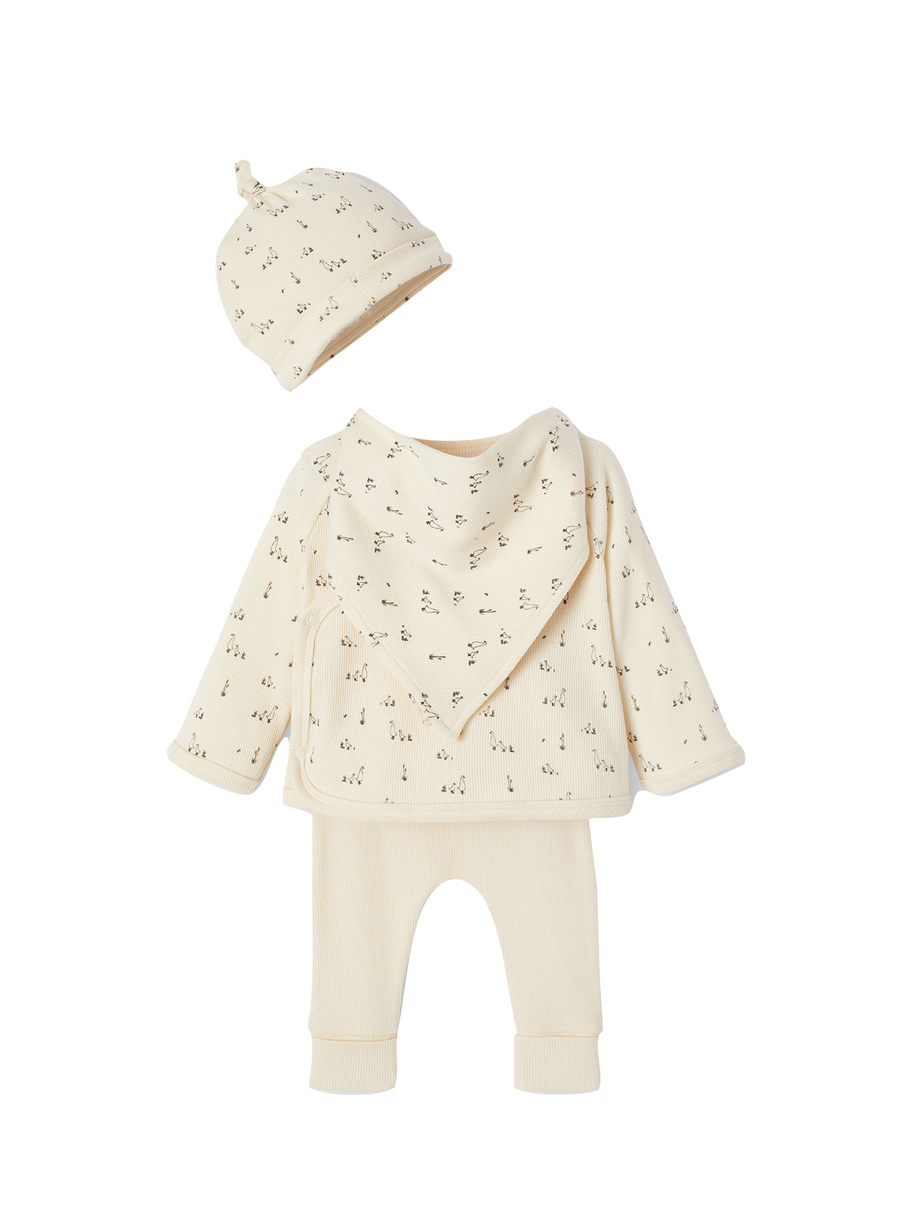 Ensemble naissance 4 pièces bébé petites oies coffret cadeau, VERTBAUDET