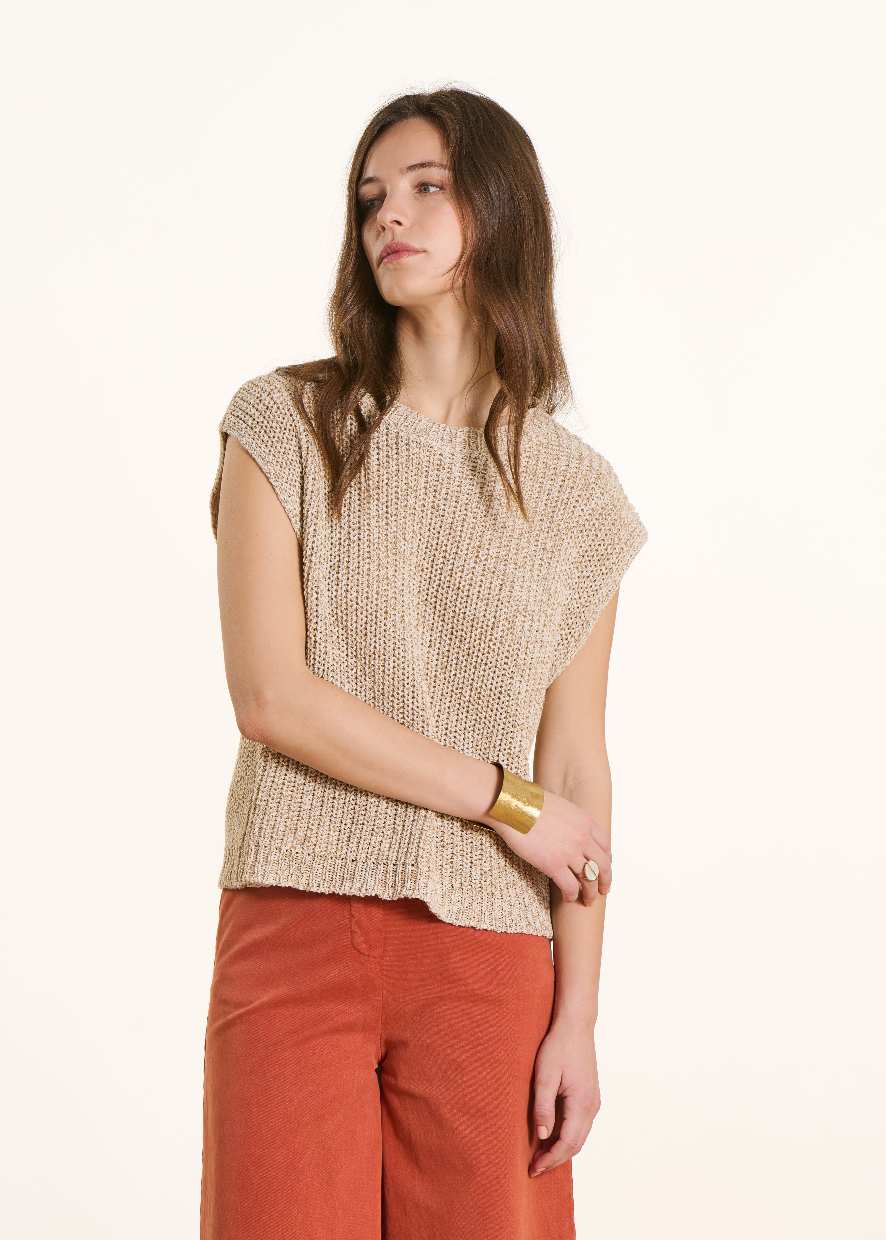 Pull court irisé col rond manches courtes, LA FEE MARABOUTEE