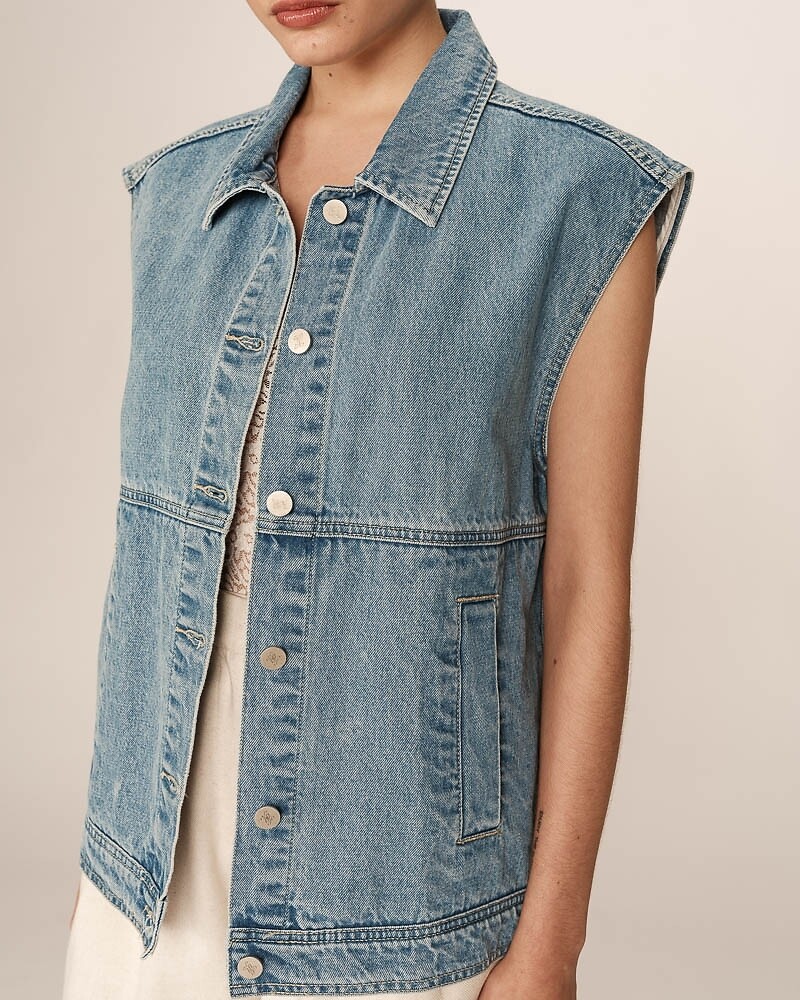 Débardeur Femme En Denim Léger Imprimé Paon - Taille 14 - Neuf Sans étiquettes