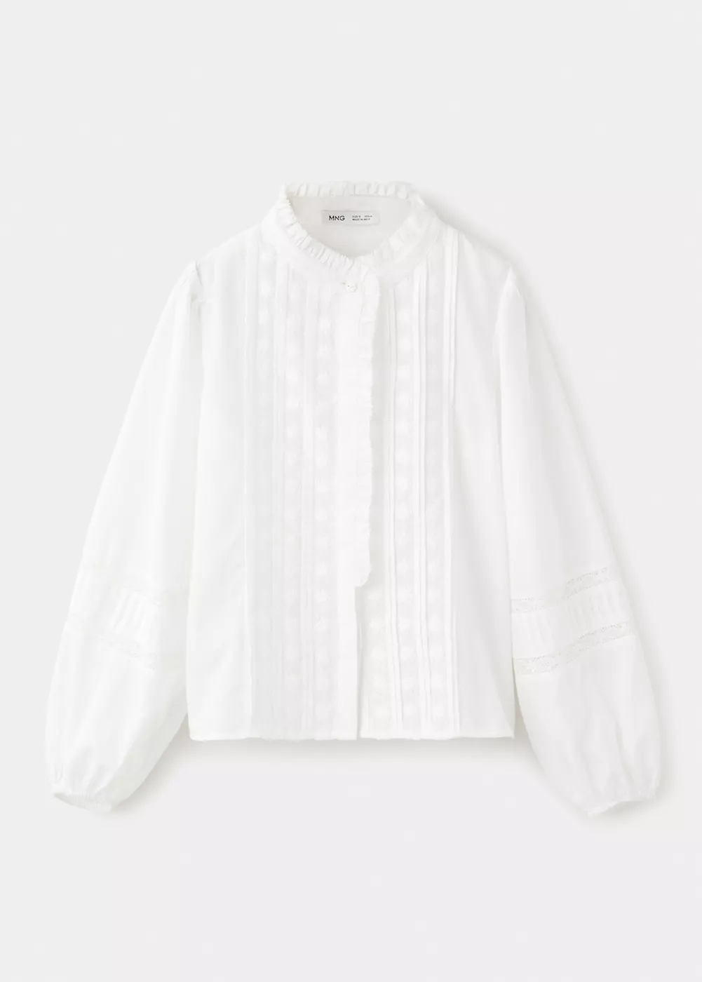 Blouse coton détails brodés, MANGO KIDS