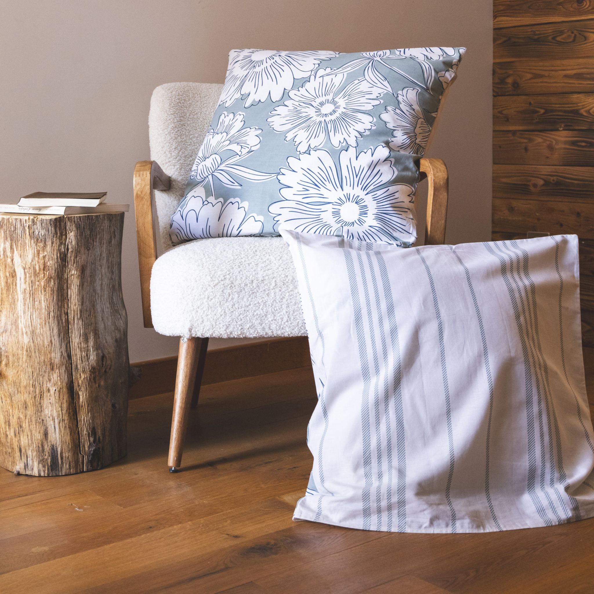 Taie d'oreiller coton à fleurs - PROVENCE, TERRE DE NUIT