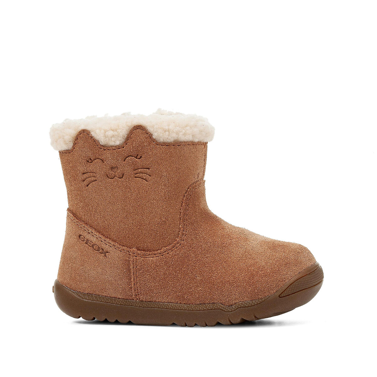 kids macchia calf boots in suede with faux fur