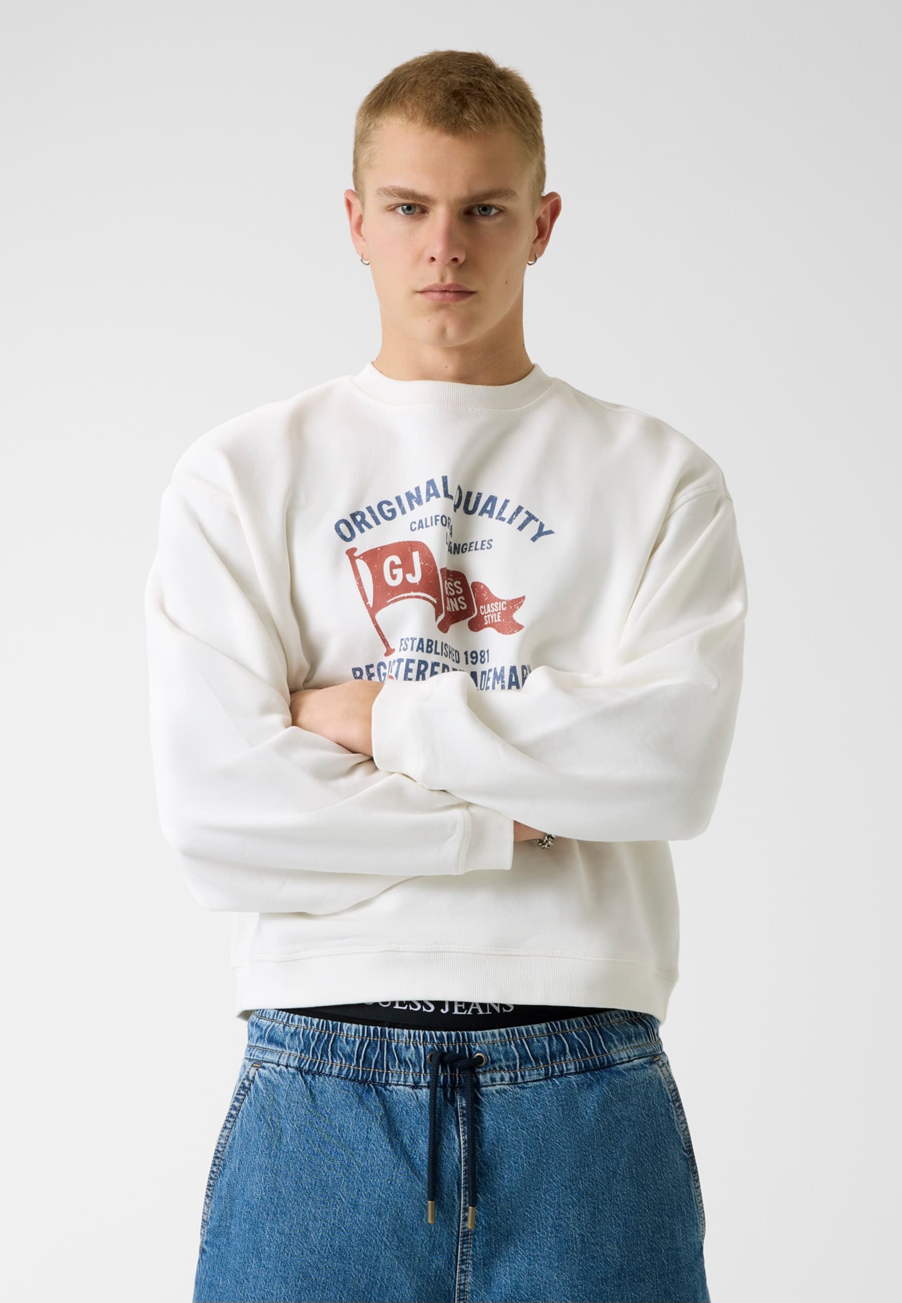 Sweatshirt Boxy Imprimé, GUESS JEANS