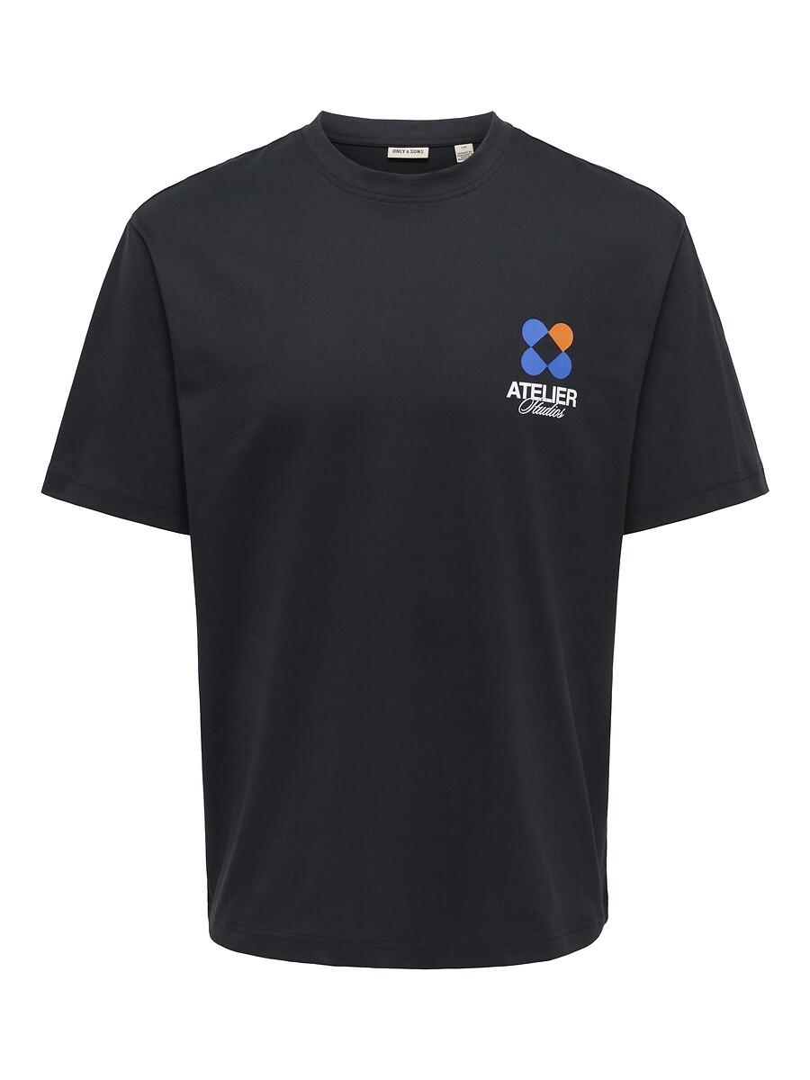 T-shirt manches courtes, imprimé dos, ONLY & SONS