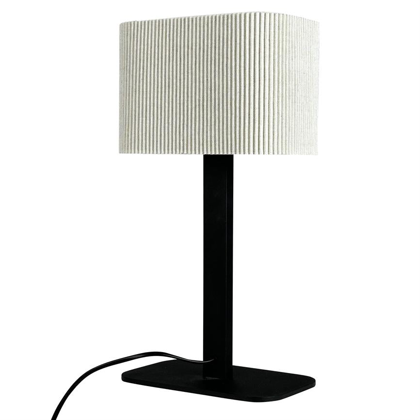 Lampe à poser en métal et tissu Noir/Blanc Calix, DYBERG LARSEN