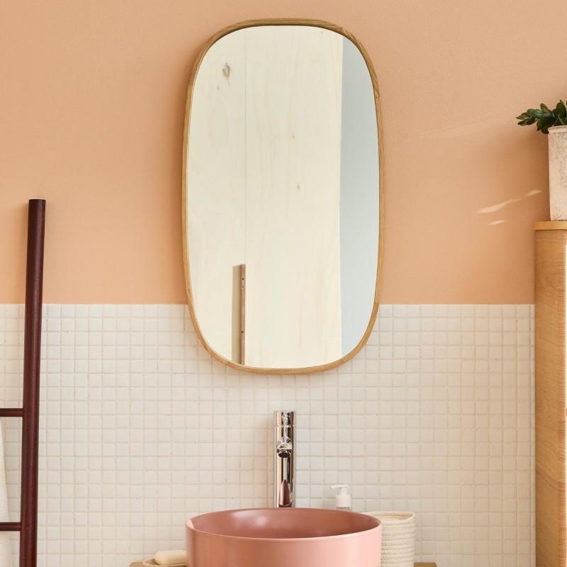 Miroir ovale chêne 40x70cm MELOE, MOB IN