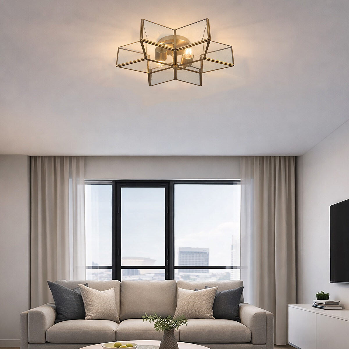 Stella Glass Star Flush Ceiling Light, ÉDITÉ