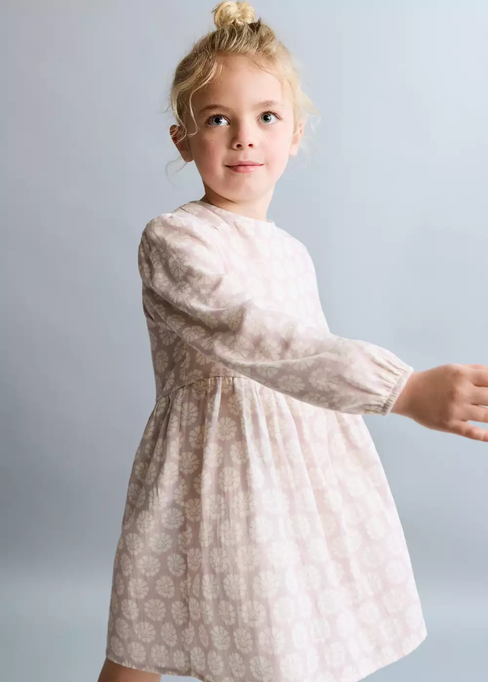 Robe courte en imprimé fleuri, MANGO BABY