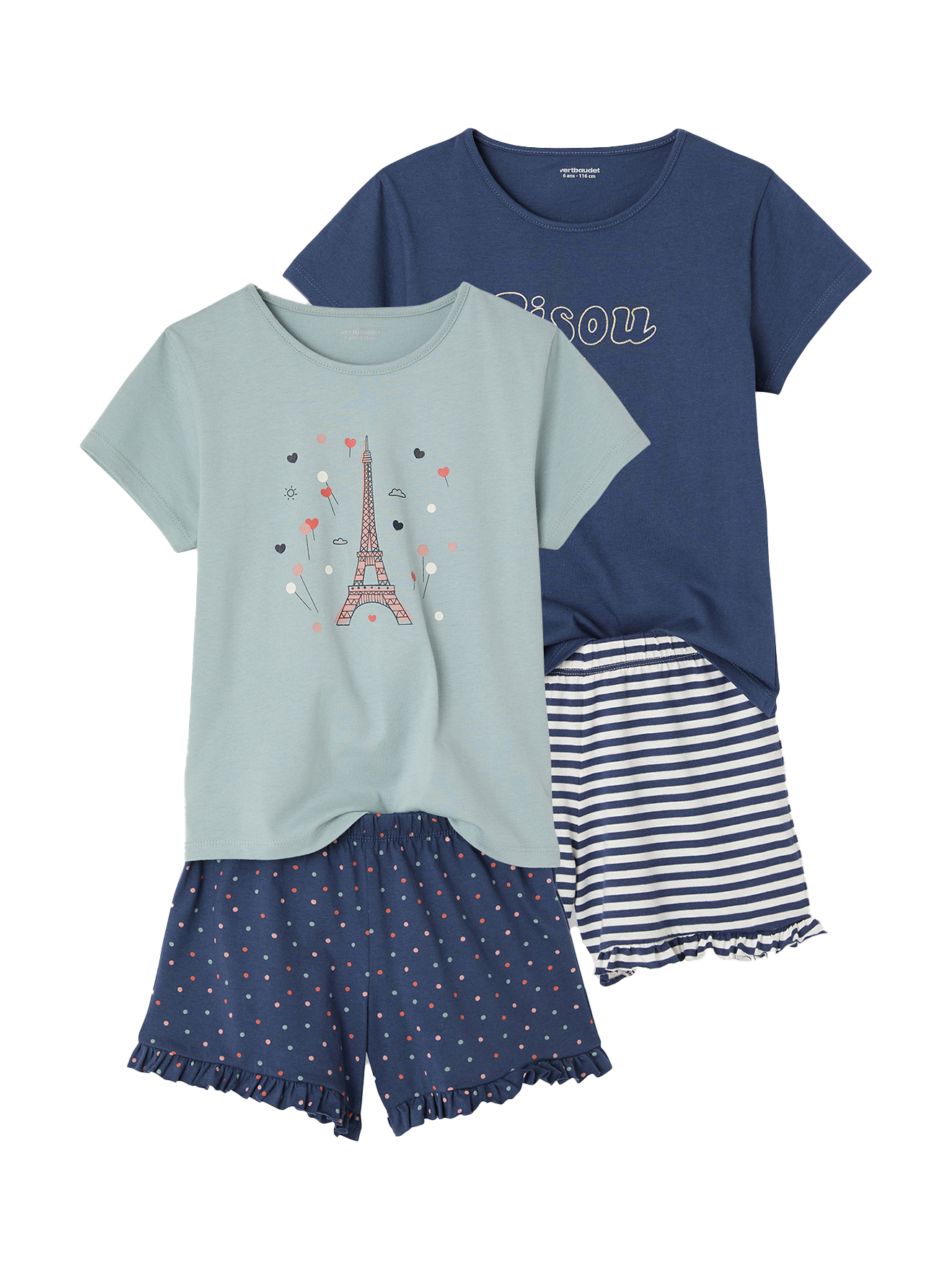 Lot de 2 pyjashorts, VERTBAUDET
