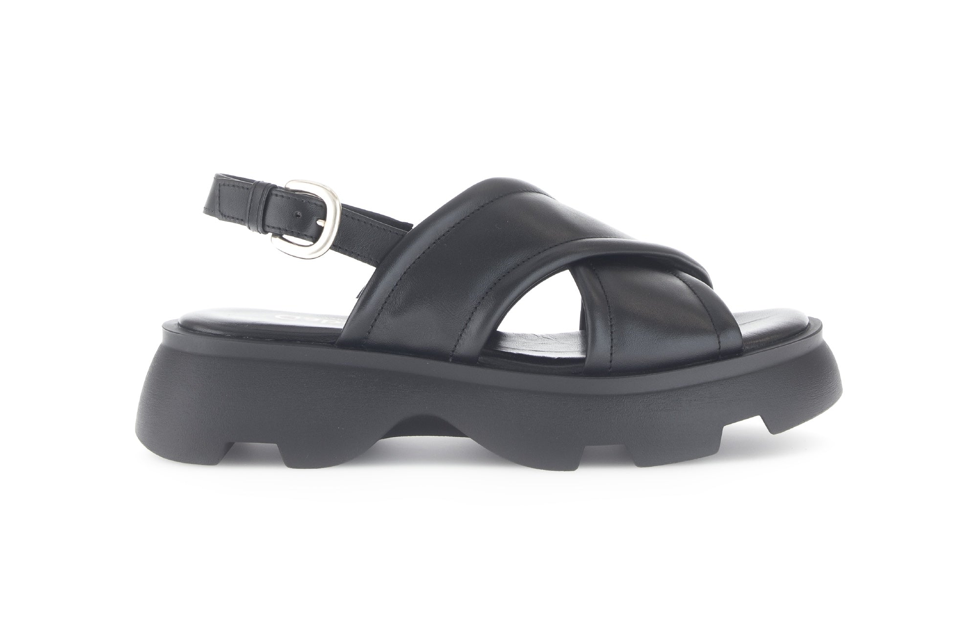 Sandales en cuir lisse à talon décroché, GABOR