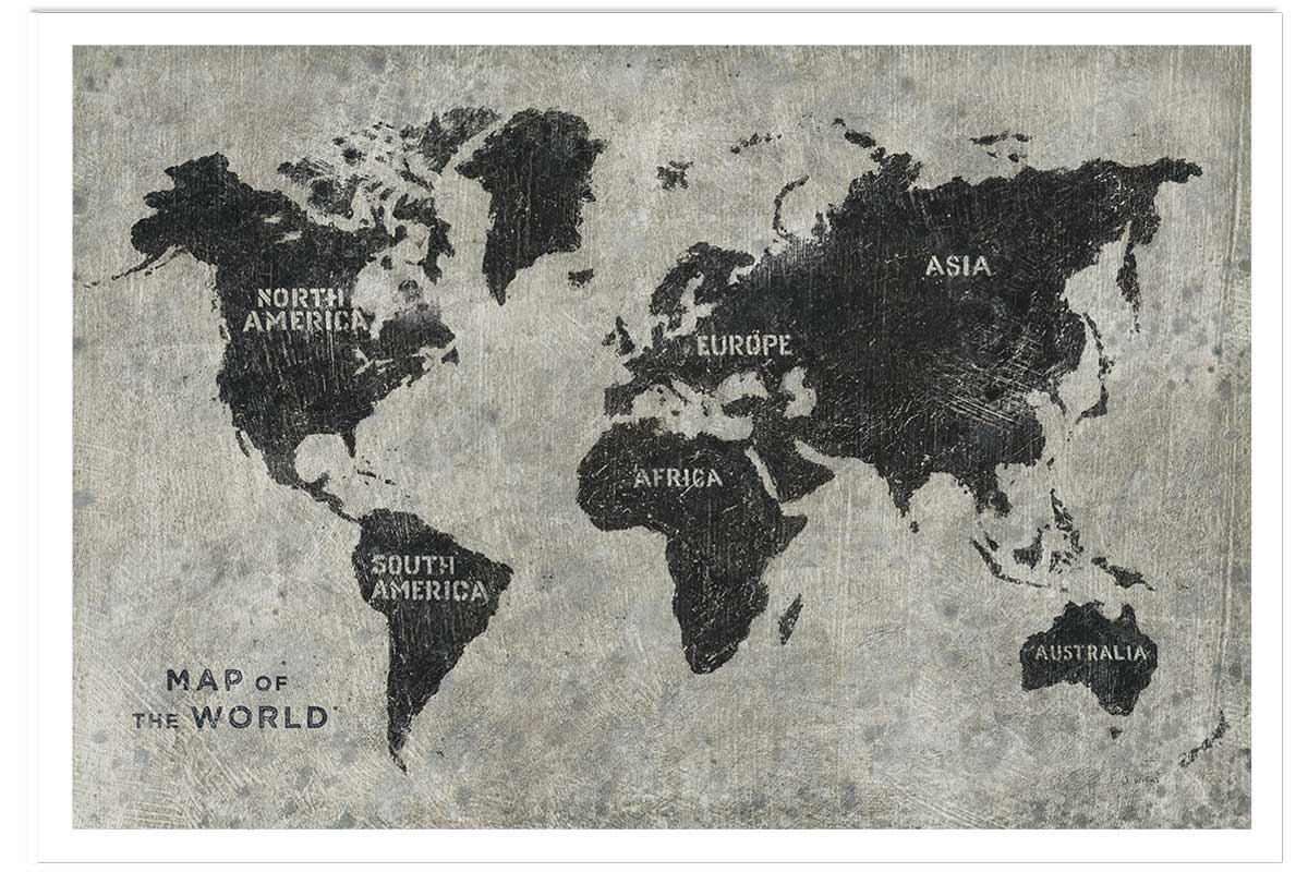 Affiche Carte du monde punky, HEXOA