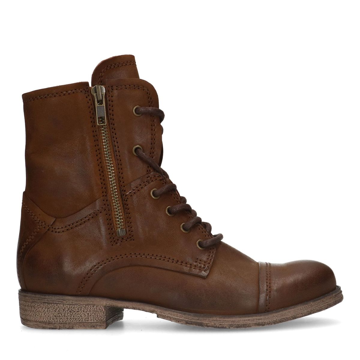 Bottines lacets en cuir cognac Sacha La Redoute