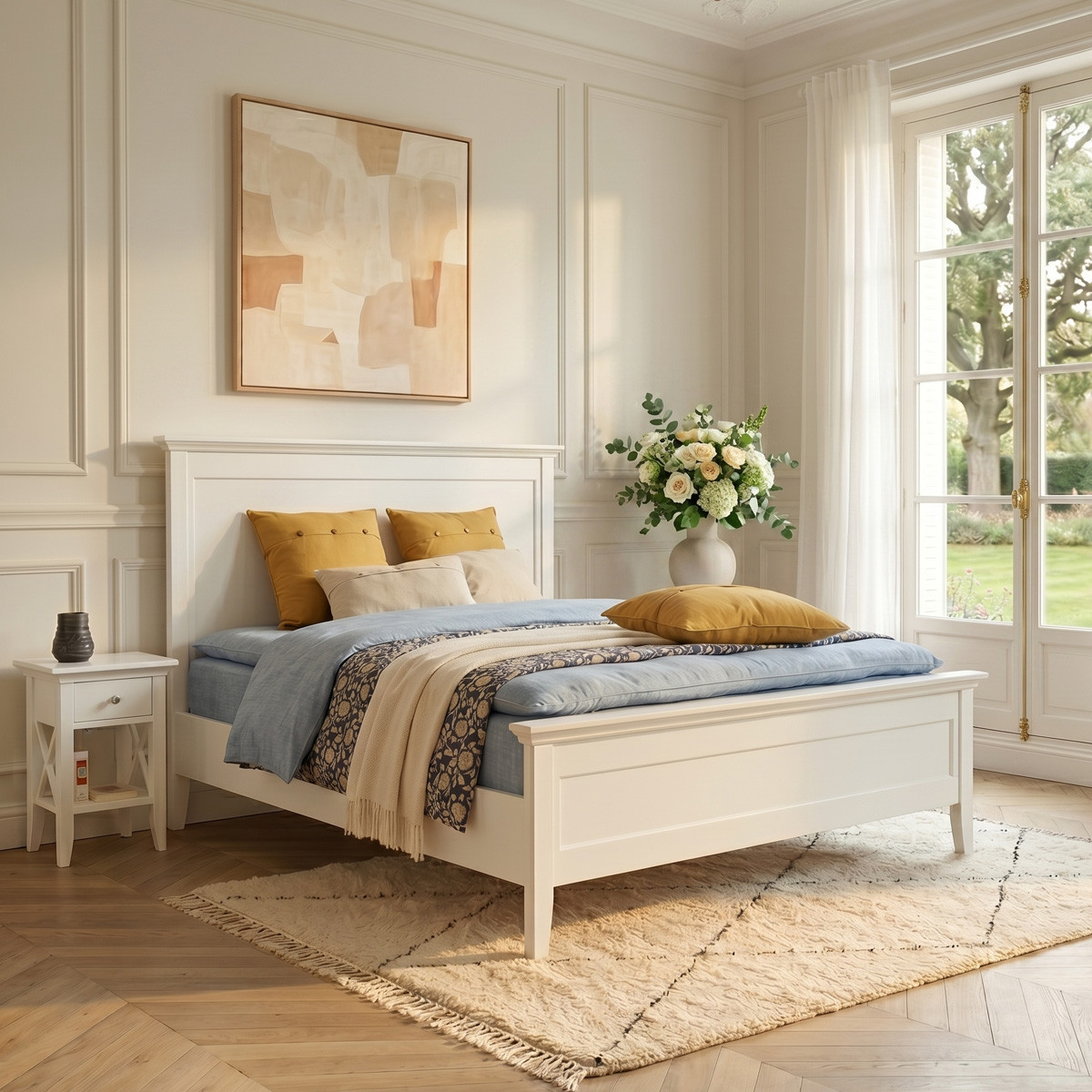 Lit 160x200 en pin style bord de mer VANESSA, ROBIN DES BOIS