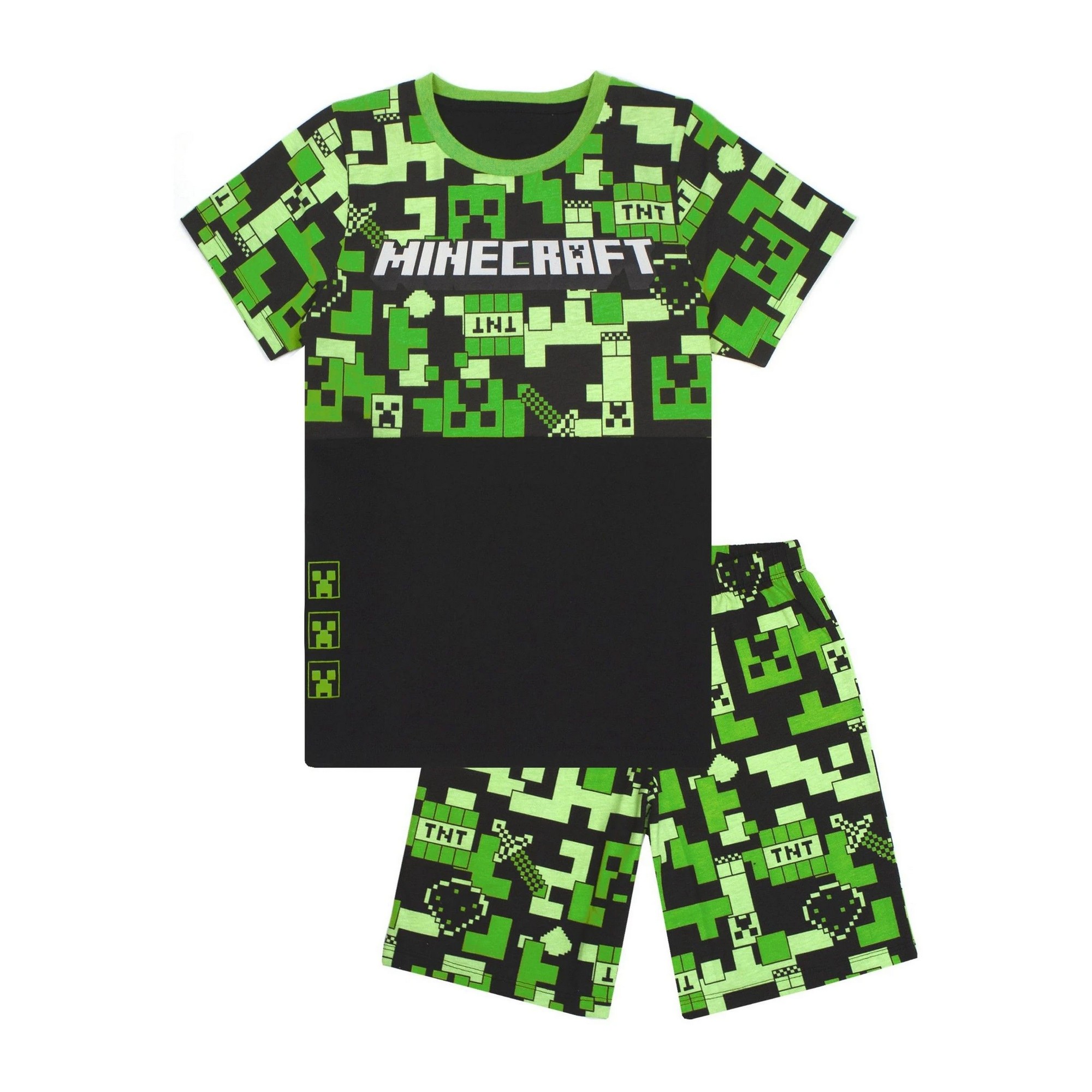 Ensemble de pyjama court manches courtes motif/style imprimé intégral, MINECRAFT