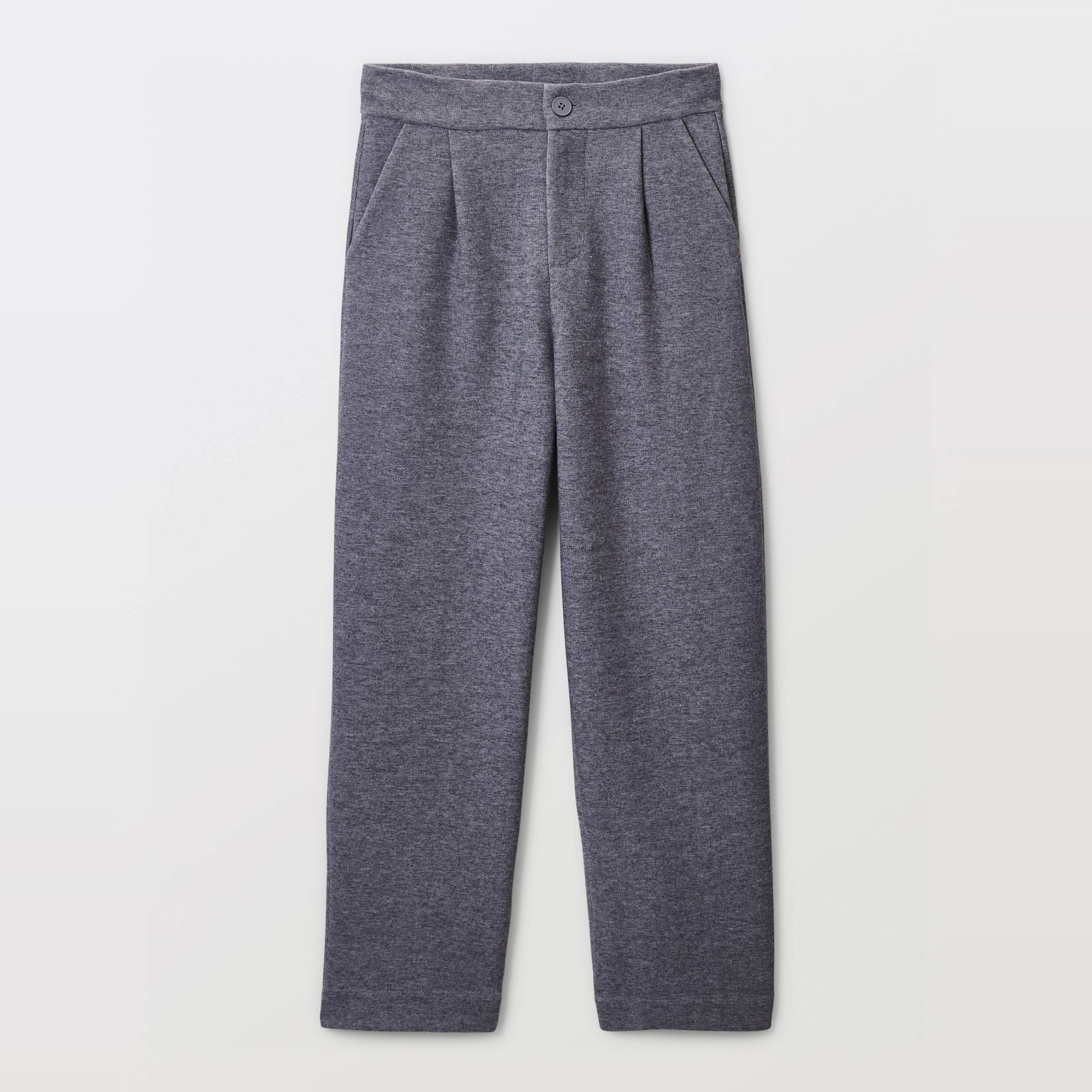 Pantalon uni en maille contenant du coton, MONOPRIX