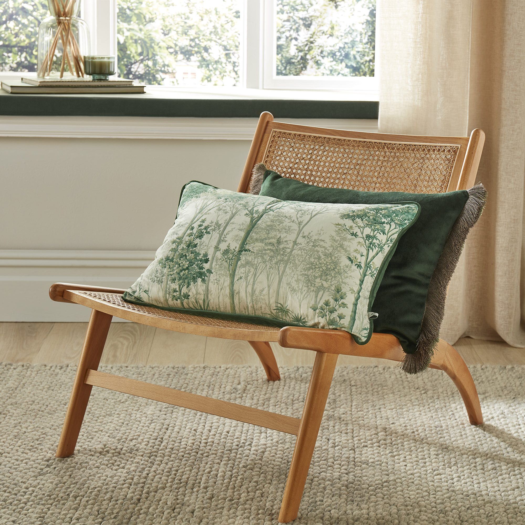 Coussin en velours forêt Coppice, GRAHAM ET BROWN