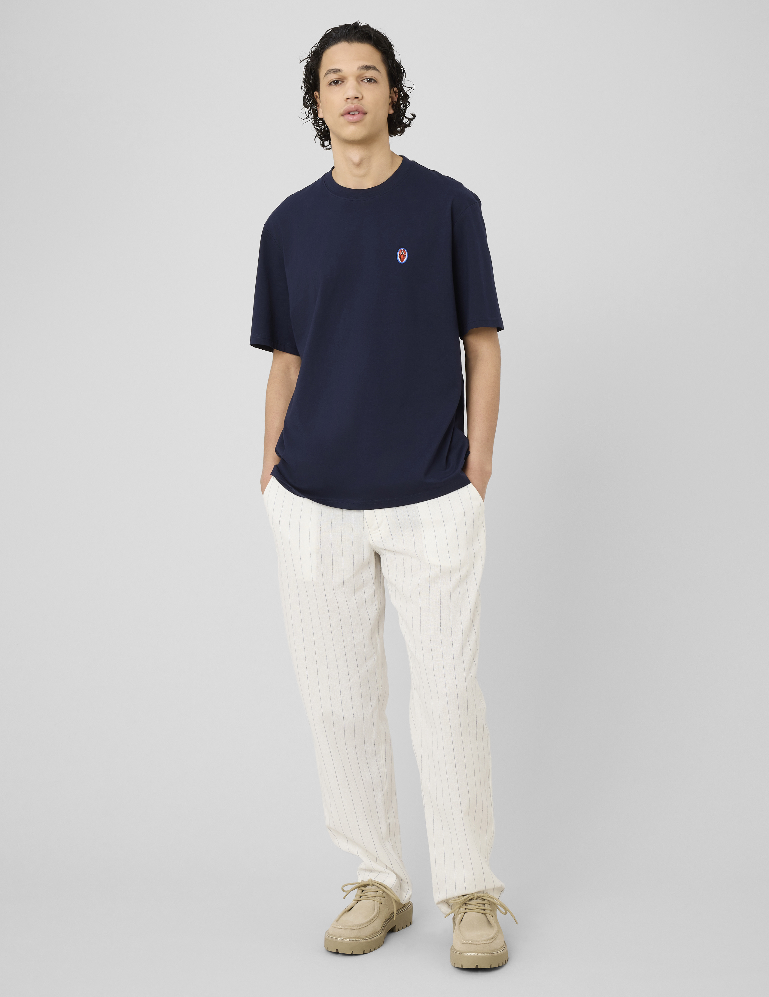 Pantalon rayé en lin, BZB