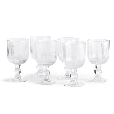 Set of 6 Ostri Ridged Wine Glasses LA REDOUTE INTERIEURS