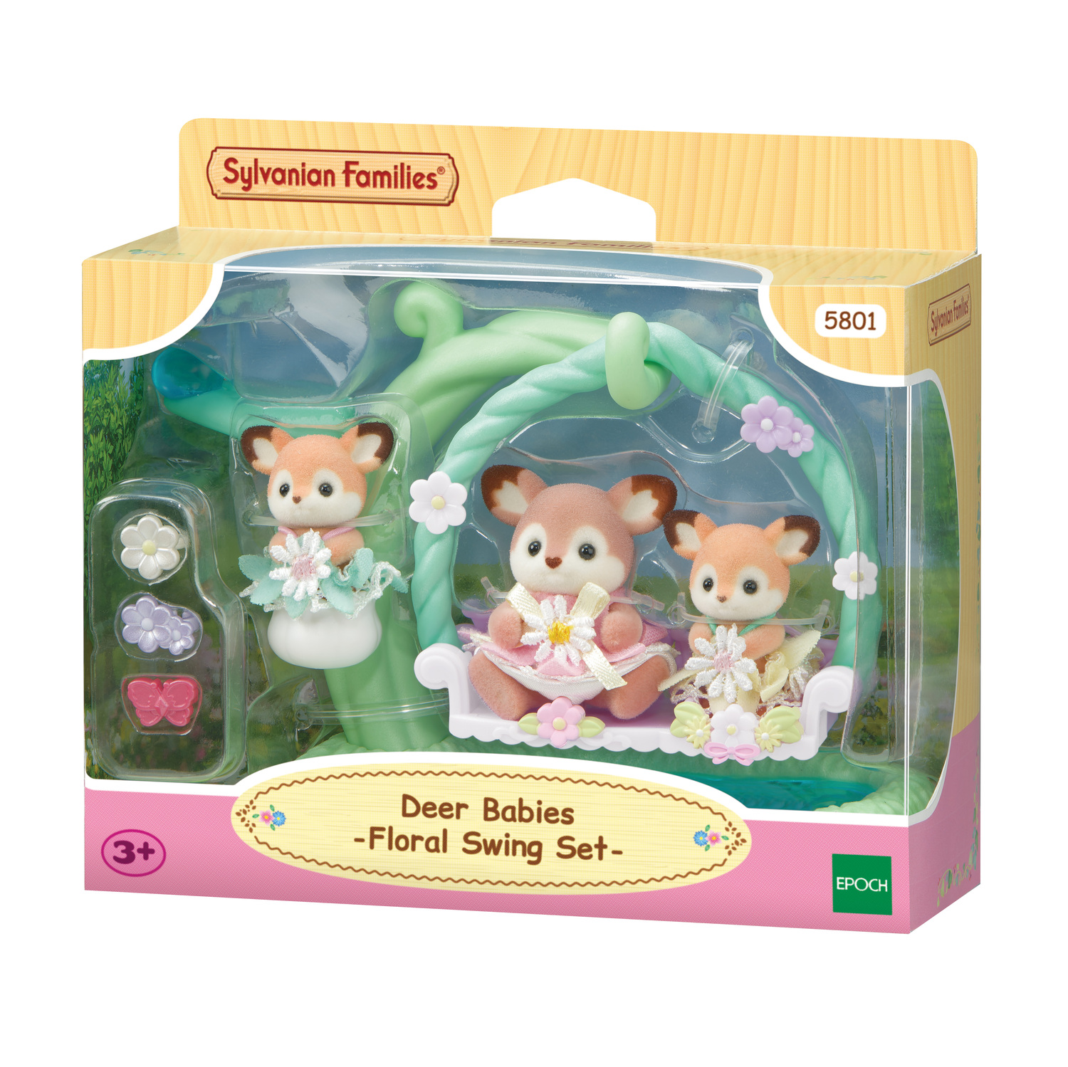 5801 - Les bebes biche et balancelle, SYLVANIAN FAMILIES