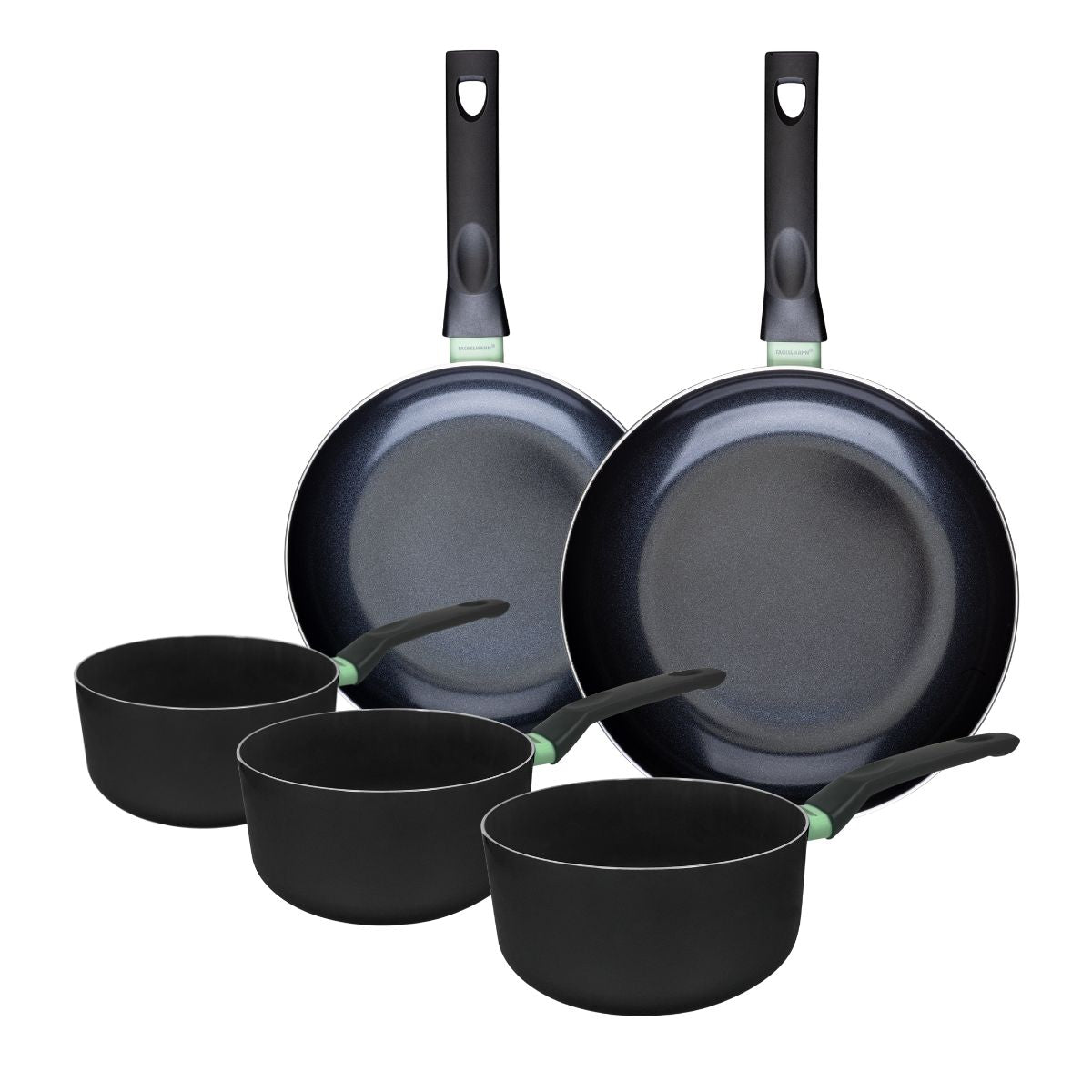 Batterie 2 poêles 24/28cm + 3 casseroles 16/18/20cm BRANDAO, FACKELMANN