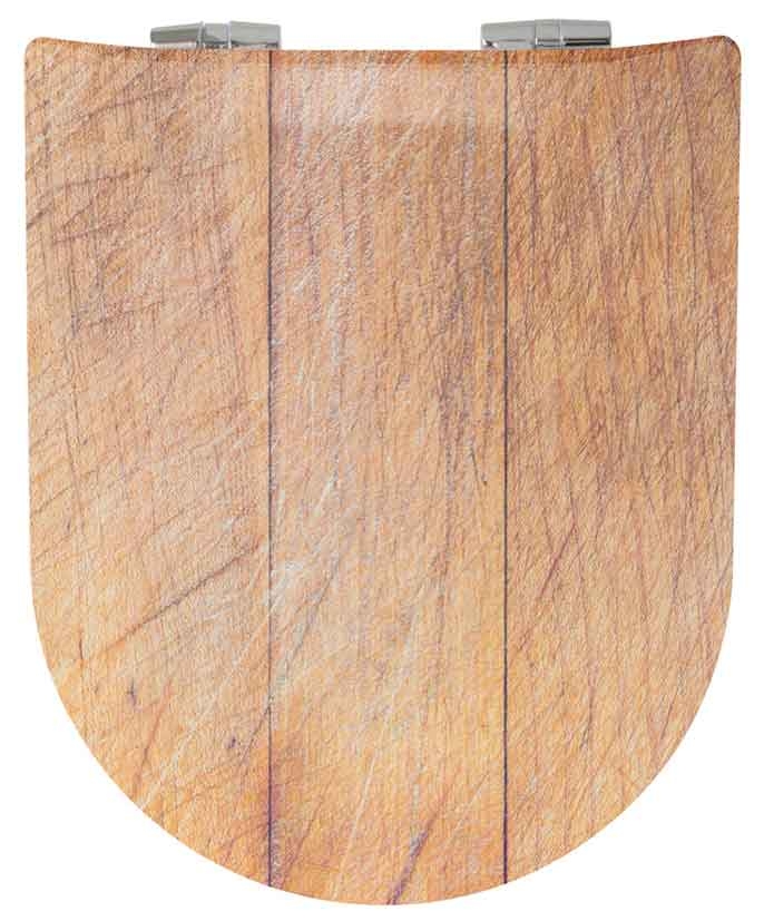 Abattant Double OLFA Déclipsable "Bois Brut", HOME MAISON