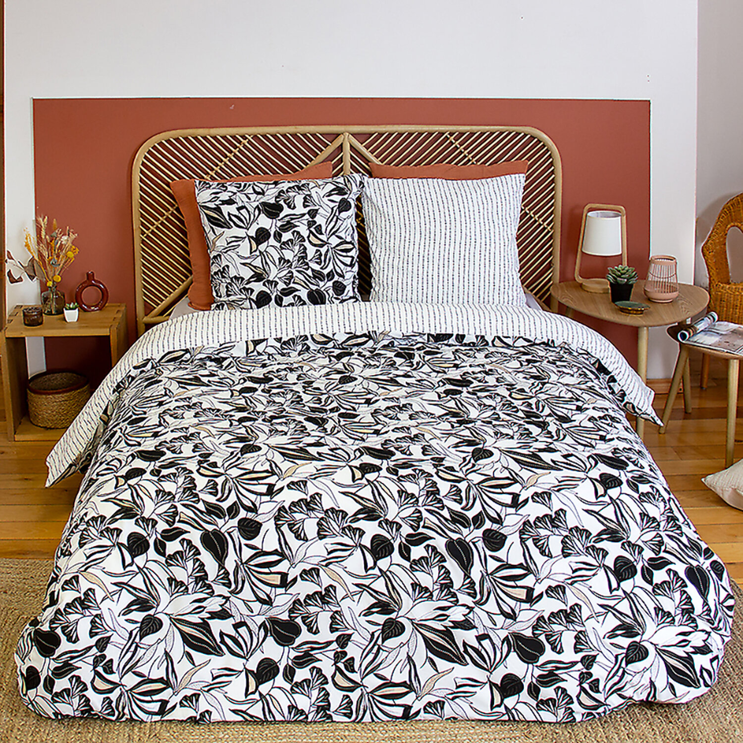 Parure housse de couette en microfibre imprimée, FLore, C DESIGN HOME TEXTILE