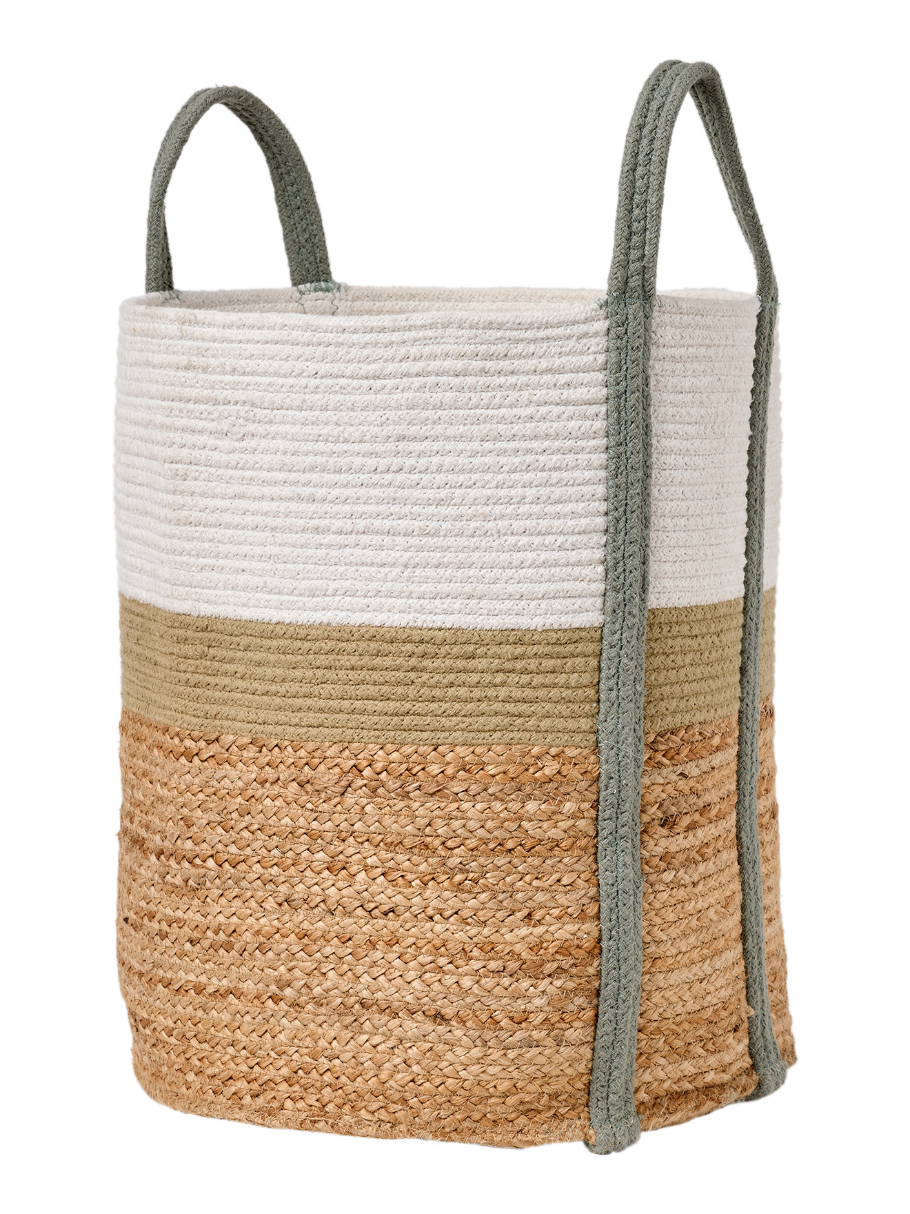 Panier de rangement en jute tricolore, VERTBAUDET
