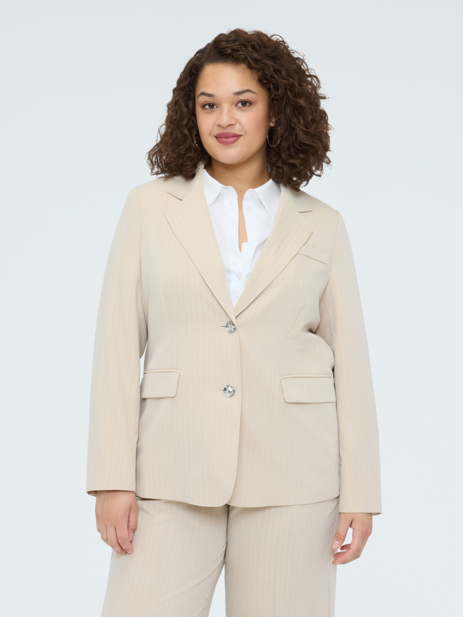 Blazer effet rayé avec boutons bijoux, FIORELLA RUBINO