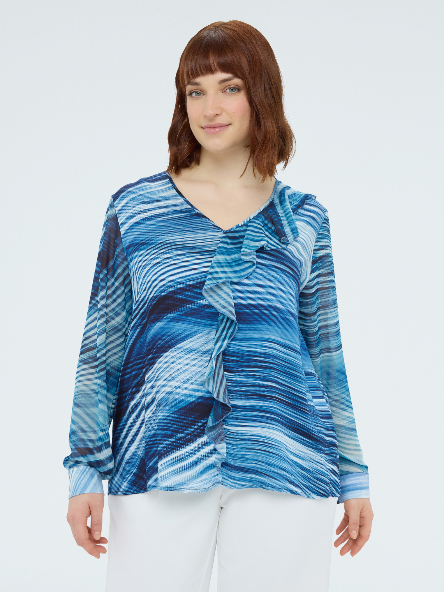 Blouse imprimée à volants, FIORELLA RUBINO