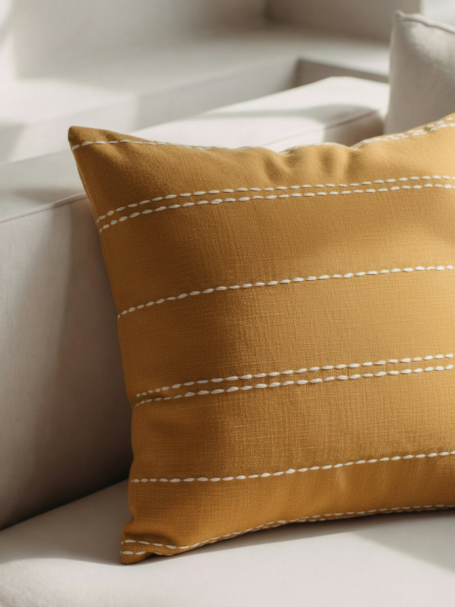 Coussin 100% Coton Rayures -SIA, KENAY