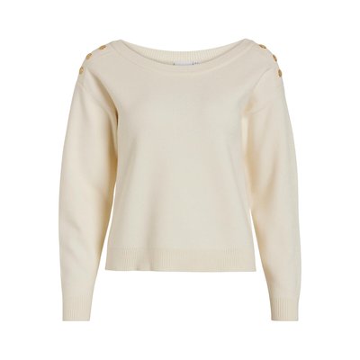 Boat Neck Jumper with Button Detail VILA