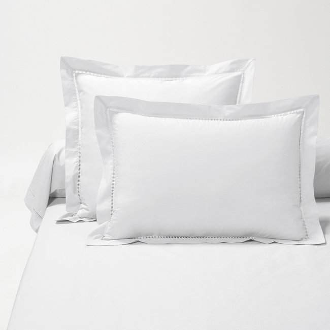 Secret 100% Cotton Percale 200 Thread Count Pillowcase, white, LA REDOUTE INTERIEURS