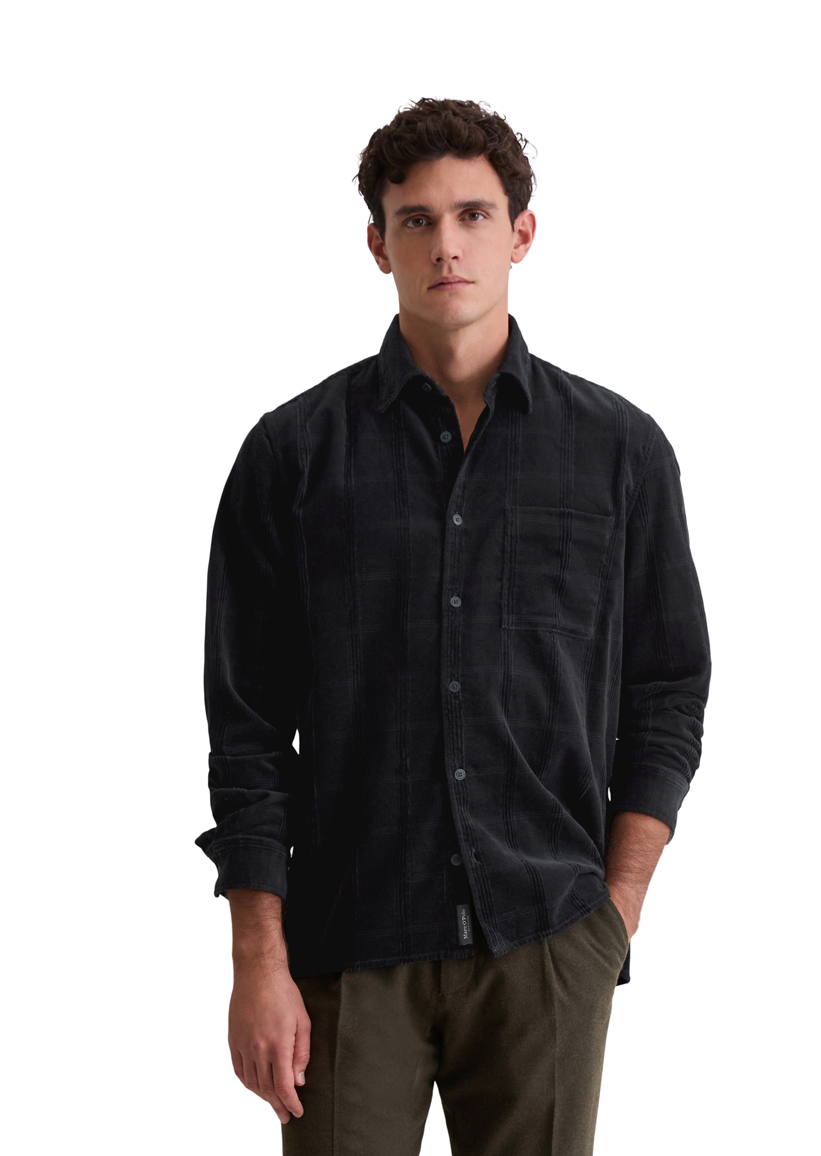 Chemise en velours côtelé regular avec un mélange de structures captivant, MARC O'POLO
