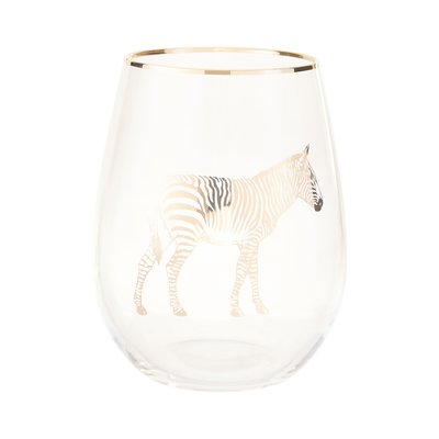 Zebra Stemless Wine Glass, 550ml SO'HOME