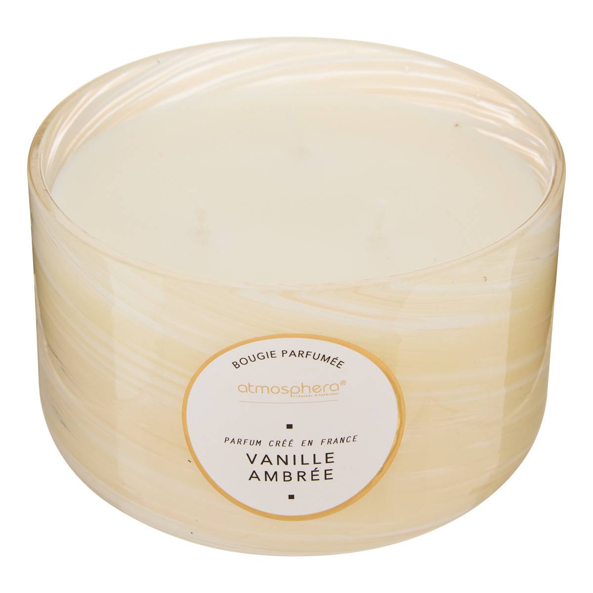 Bougie parfumée 540g 3 mèches pot en verre vague WAVY, ATMOSPHERA