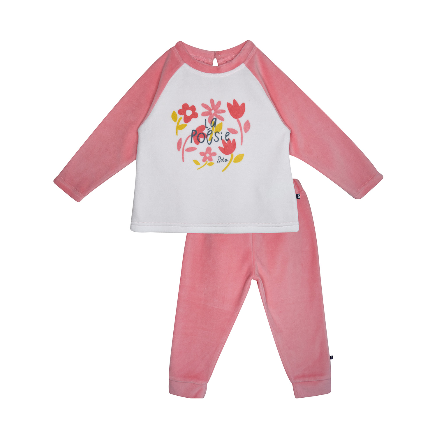 Pyjama 2 pieces leanore velours rase enfant, SUCRE D'ORGE