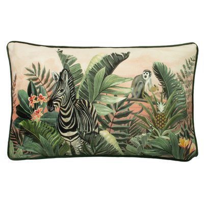 Rectangular Zebra Design Velvet Filled Cushion 30x50cm SO'HOME