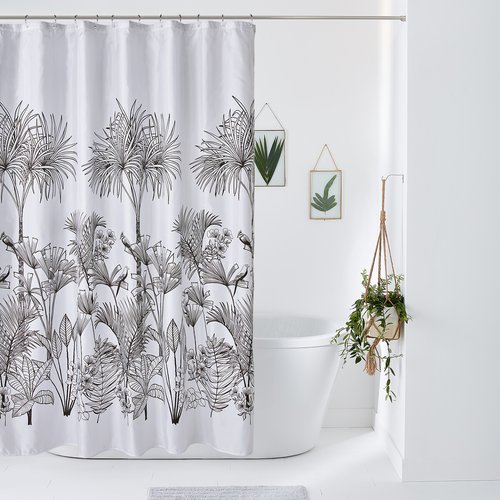 Tenda da doccia stampata, jalapao bianco/nero La Redoute Interieurs
