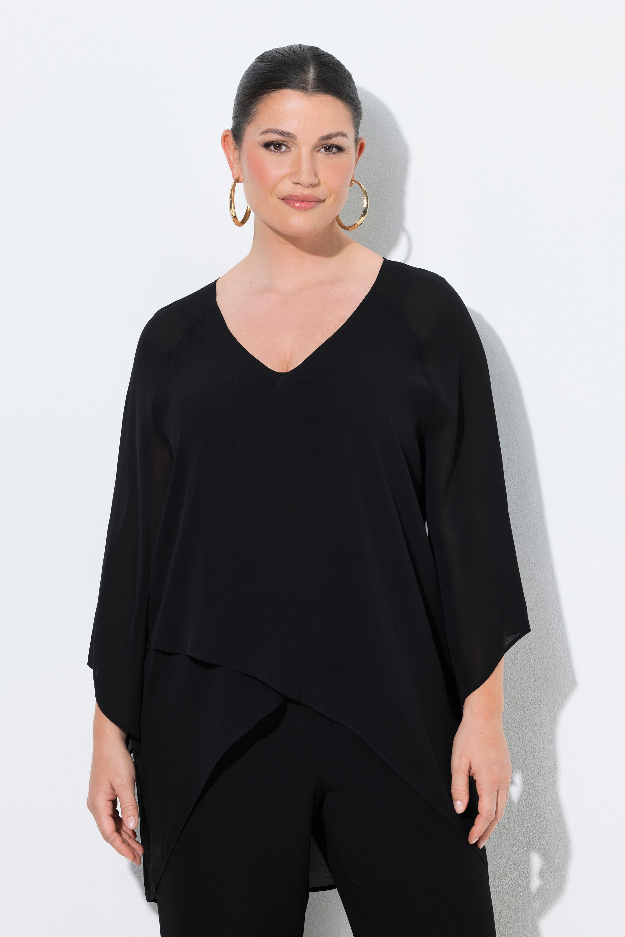 Blouse en chiffon, devant doublé, ULLA POPKEN