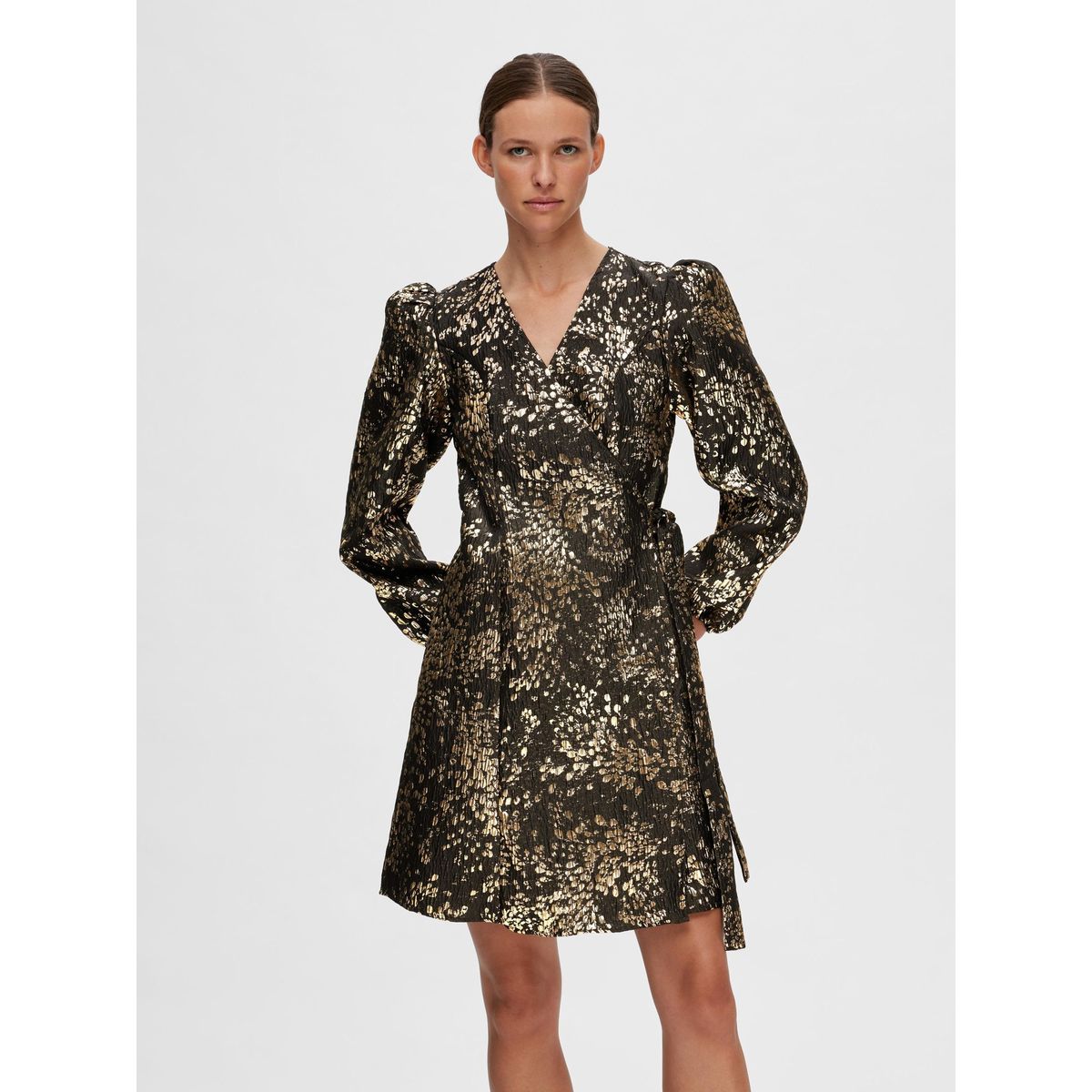 Robe imprim feuilles dor es La Redoute