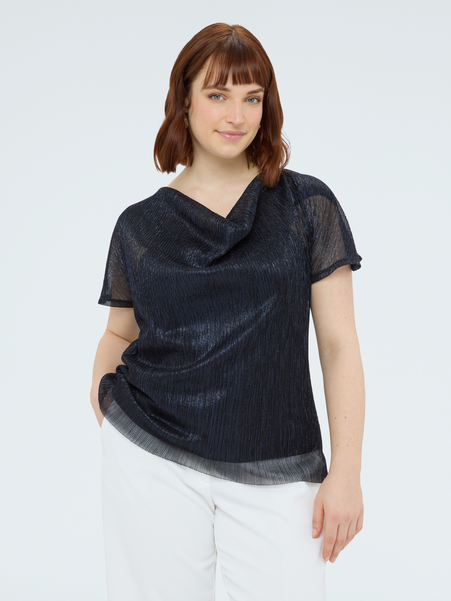 T-shirt en fil textile avec encolure souple, FIORELLA RUBINO