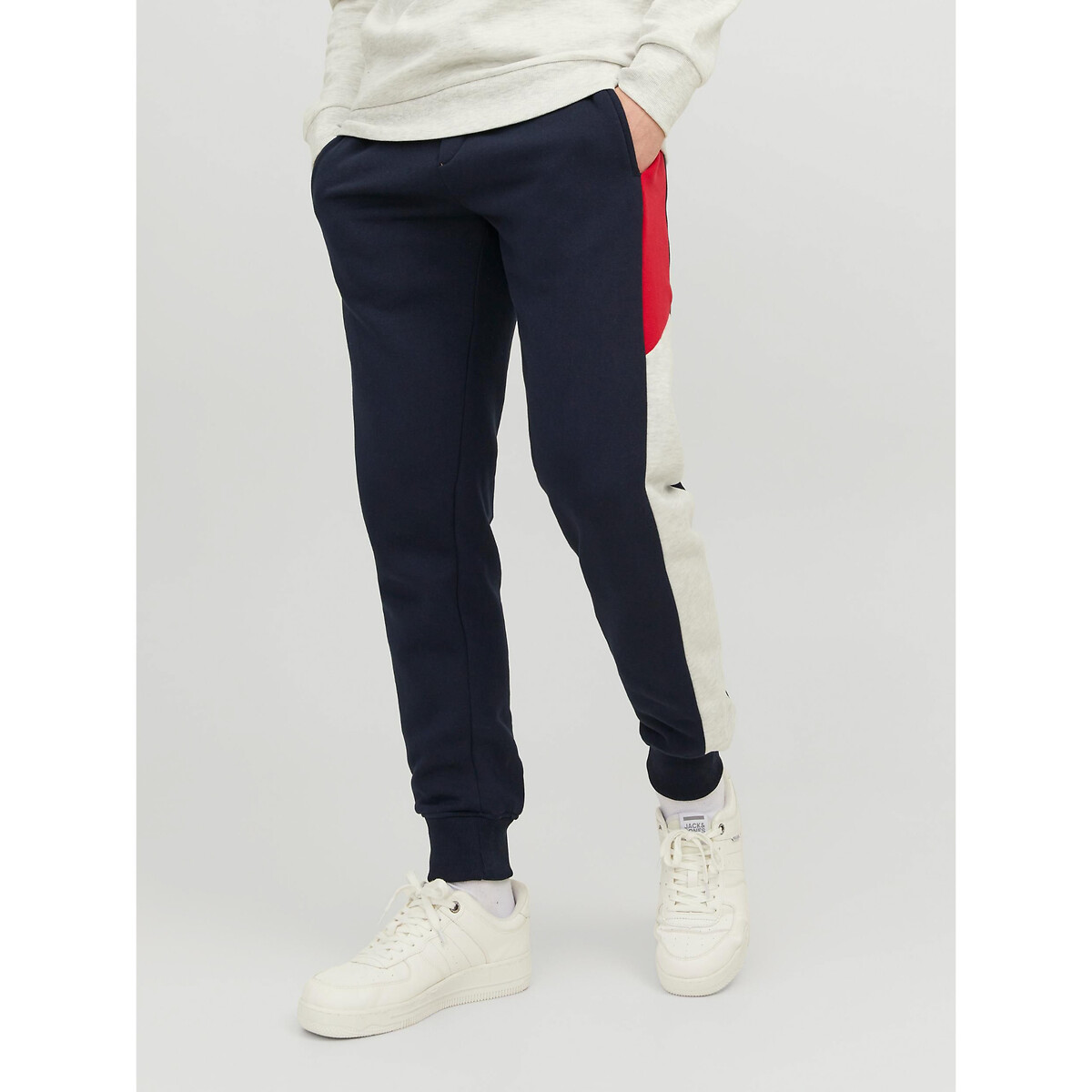 Image of Jpstwill Colour Block Joggers in Cotton Mix