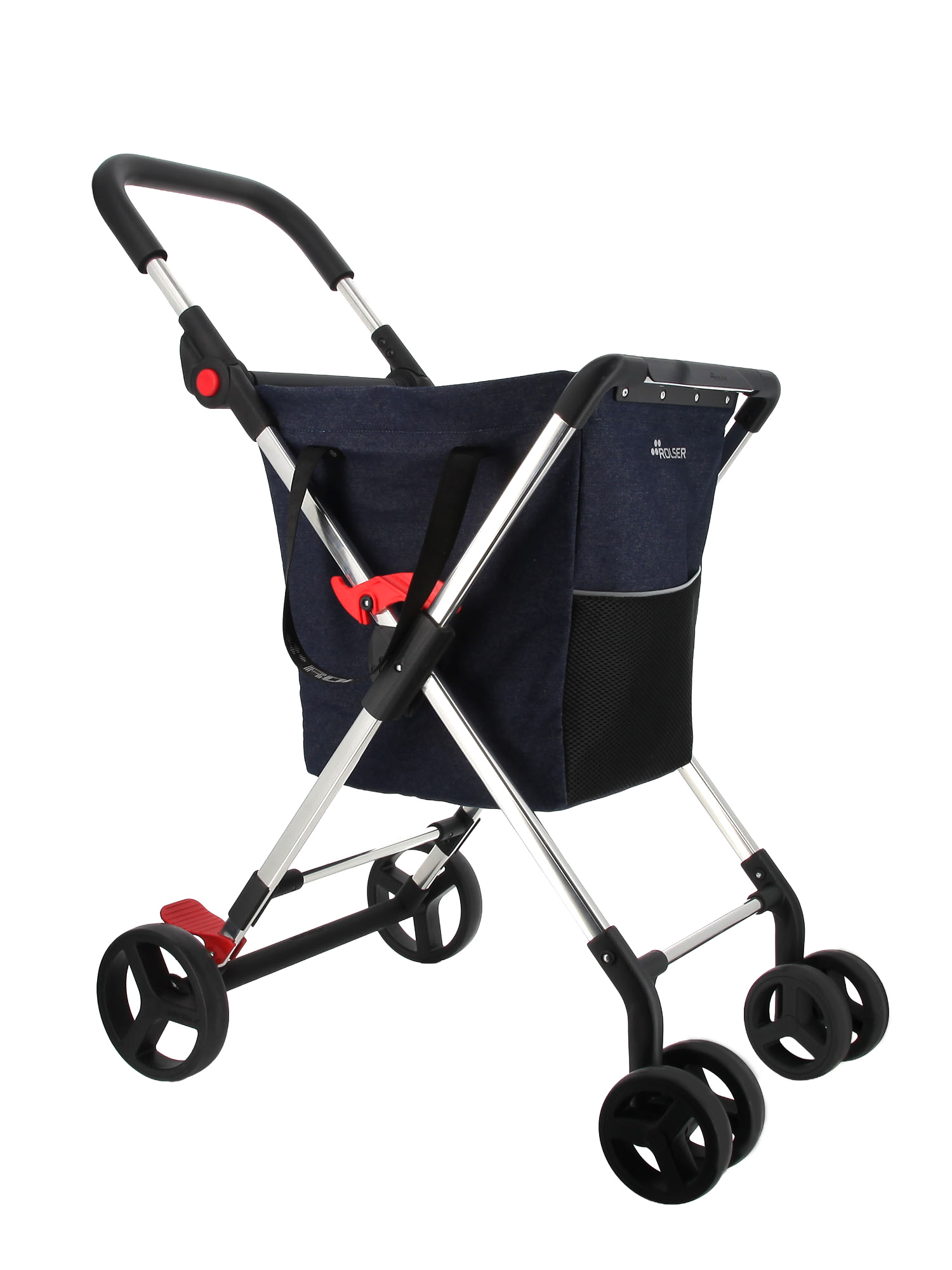 Chariot de course Rolser pliable 4 roues - Bleu marine, ROLSER