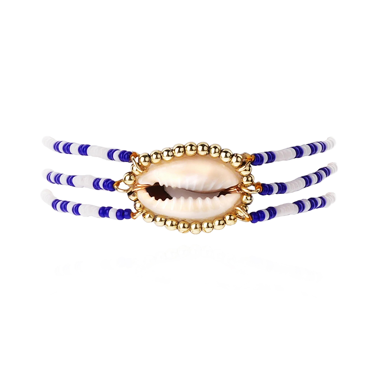 Bracelet ajustable avec perles et cabochon central HOMERE, HIPANEMA