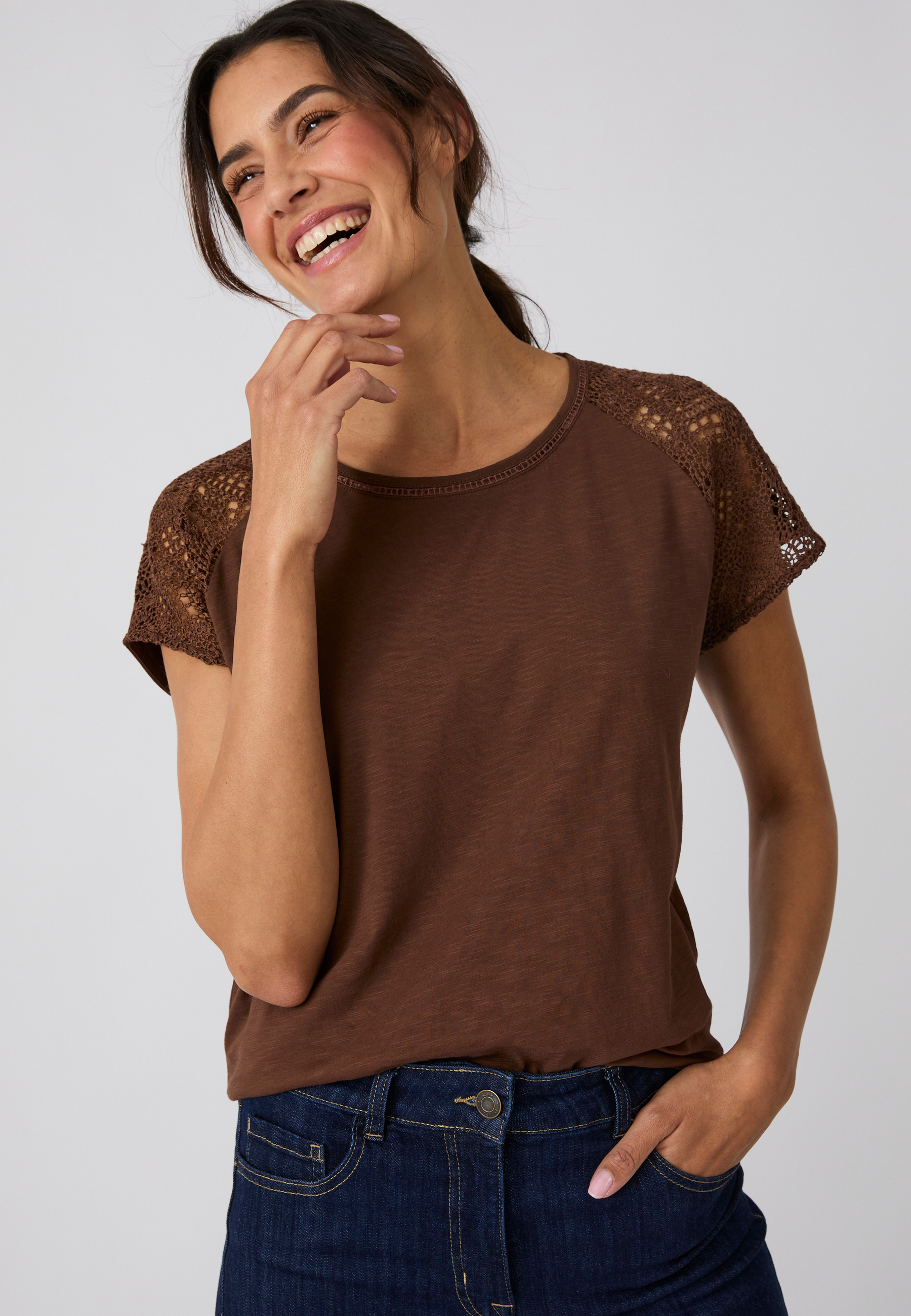 T-shirt détail macramé aux épaules, DAMART